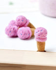 Tara Treasures Felt Ice Creams Raspberry with Sprinkles