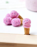 Load image into Gallery viewer, Tara Treasures Felt Ice Creams Raspberry with Sprinkles
