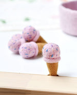 Load image into Gallery viewer, Tara Treasures Felt Ice Creams Strawberry with Sprinkles
