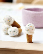 Load image into Gallery viewer, Tara Treasures Felt Ice Creams Vanilla with Sprinkles
