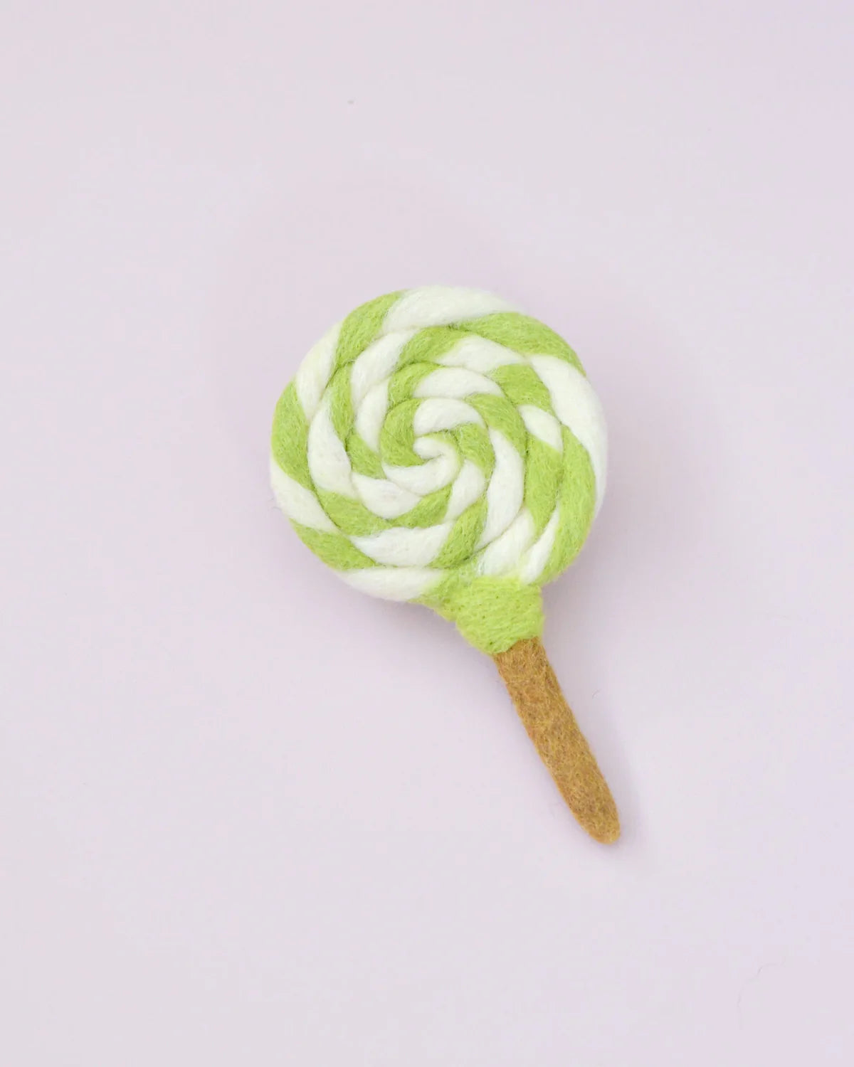 Tara Treasures Felt Lime Green and White Swirl Lollipop