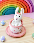 Tara Treasures Felt Rabbit in Tea Cup