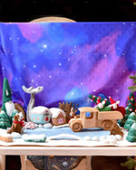 Load image into Gallery viewer, Tara Treasures Felt Snow Ice Rink Play Mat Playscape

