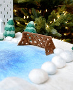Load image into Gallery viewer, Tara Treasures Felt Snow Ice Rink Play Mat Playscape
