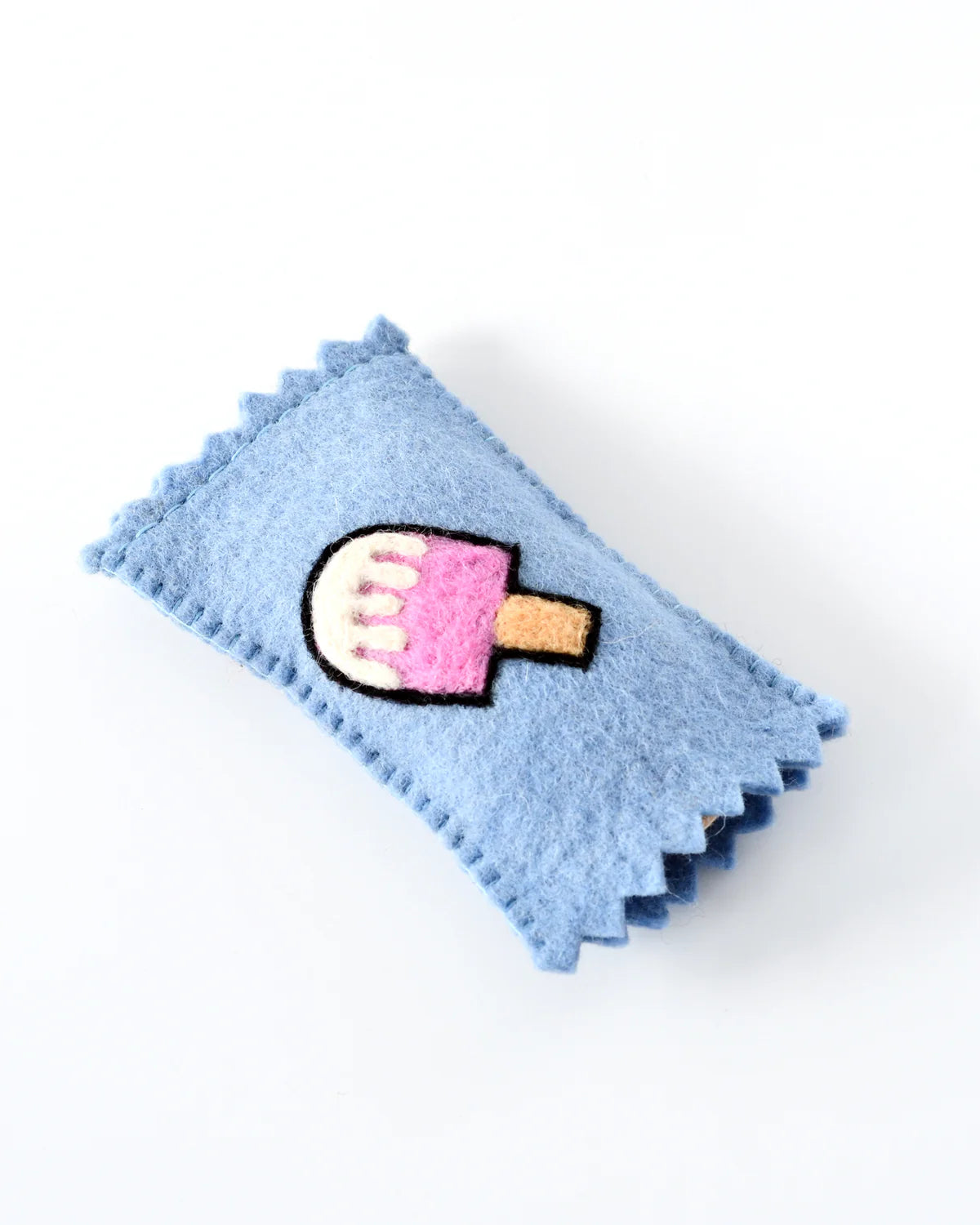 Tara Treasures Felt Strawberry Ice Cream Popsicle Toy with Wrapper