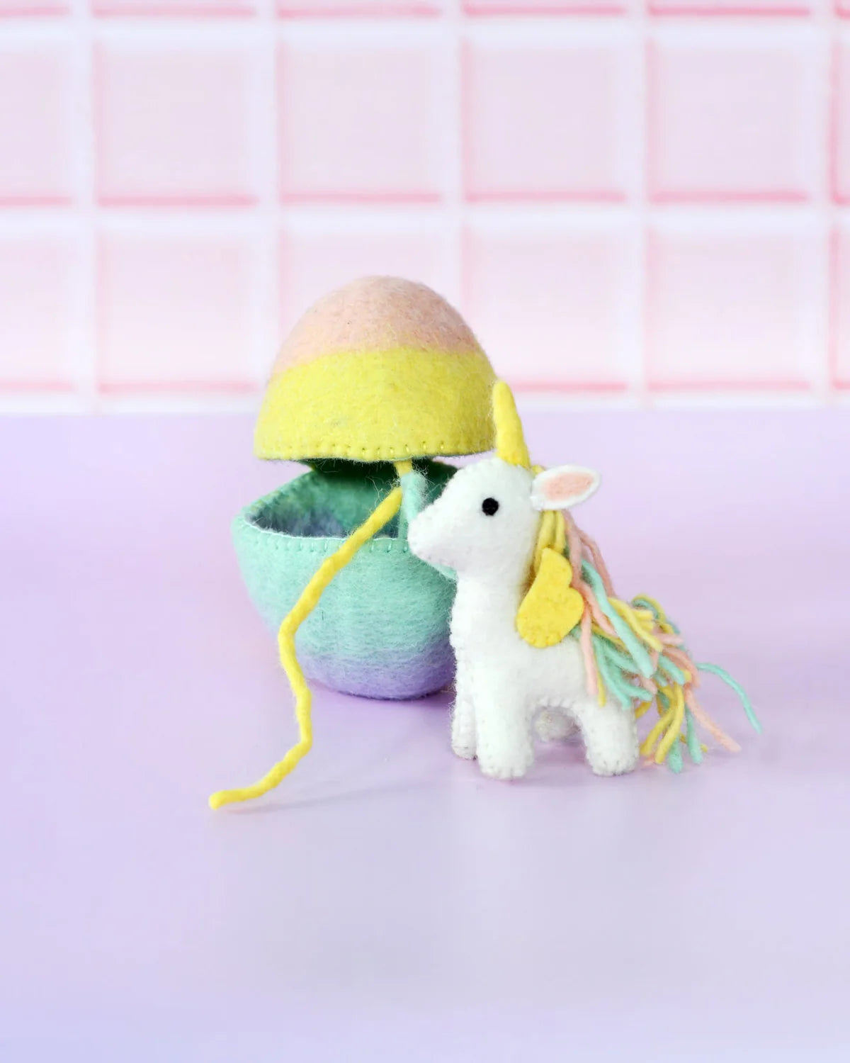 Tara Treasures Felt Surprise Egg with Rainbow Unicorn Inside