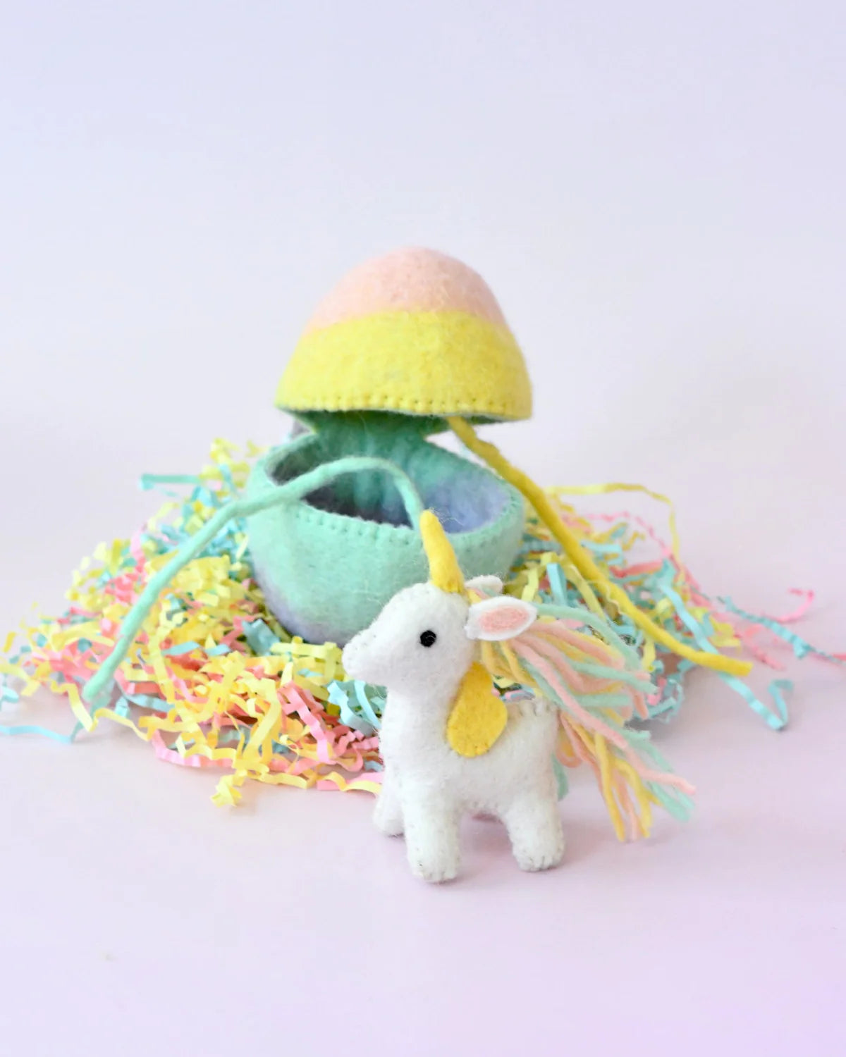 Tara Treasures Felt Surprise Egg with Rainbow Unicorn Inside