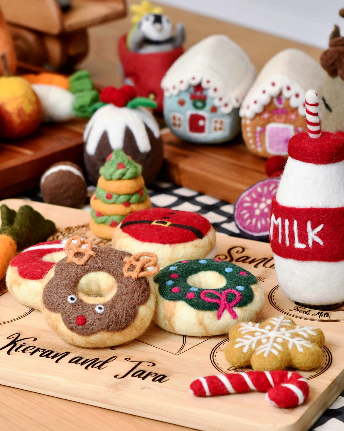 Tara Treasure Magical Christmas Play Food Set - Santa's Milk and 4 Christmas Donuts