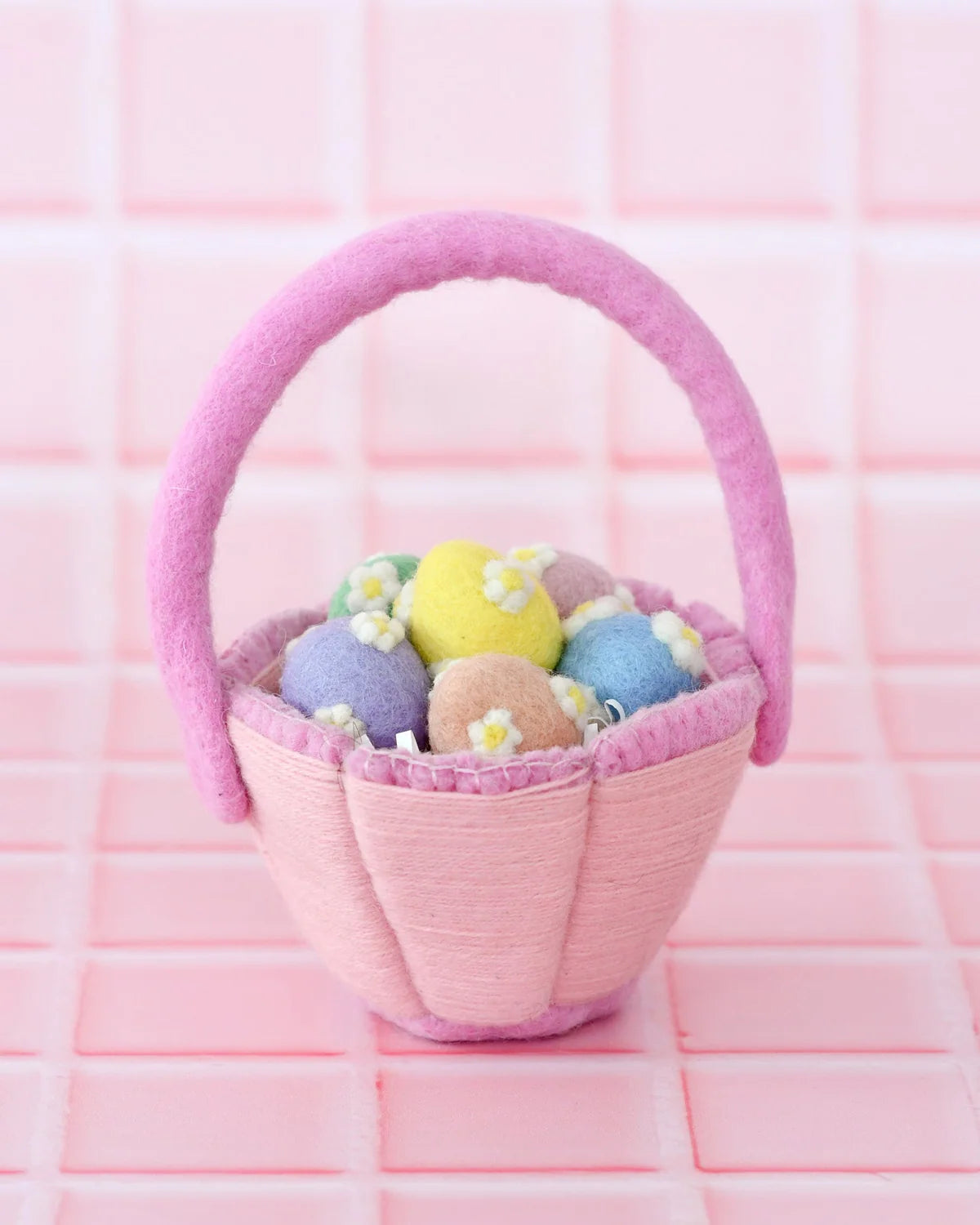 Tara Treasures Petite Pink Felt Easter Basket