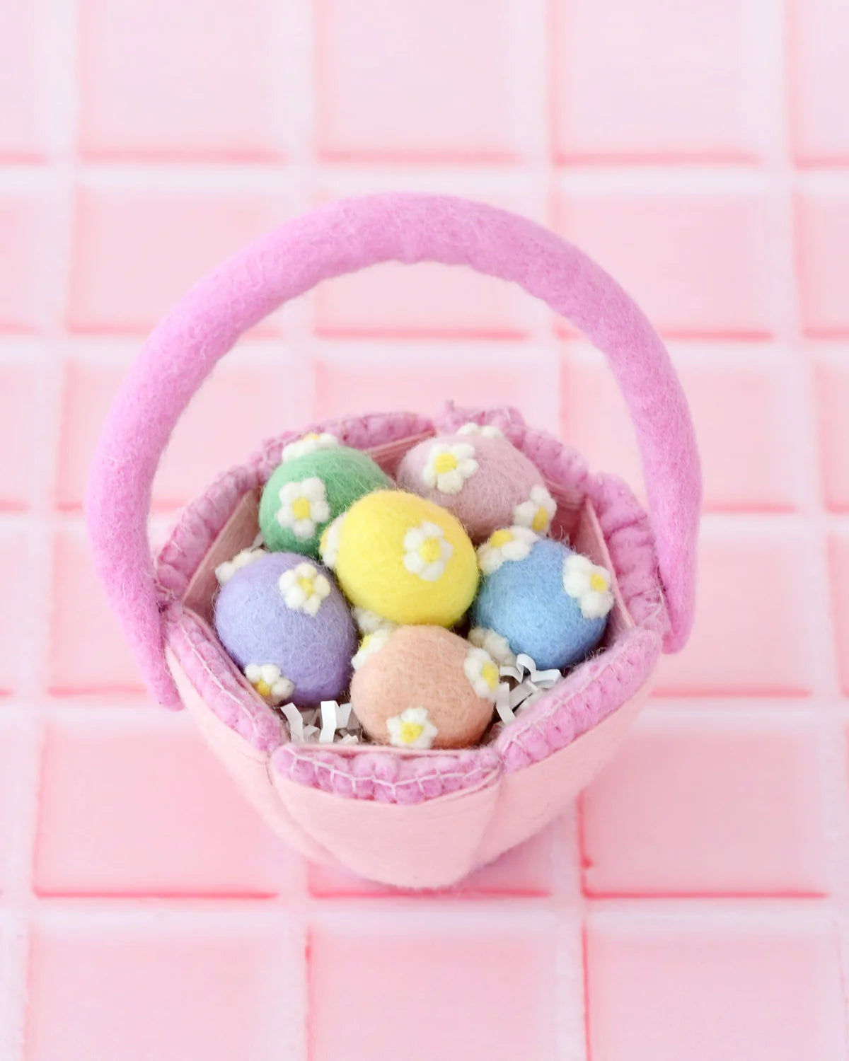 Tara Treasures Petite Pink Felt Easter Basket