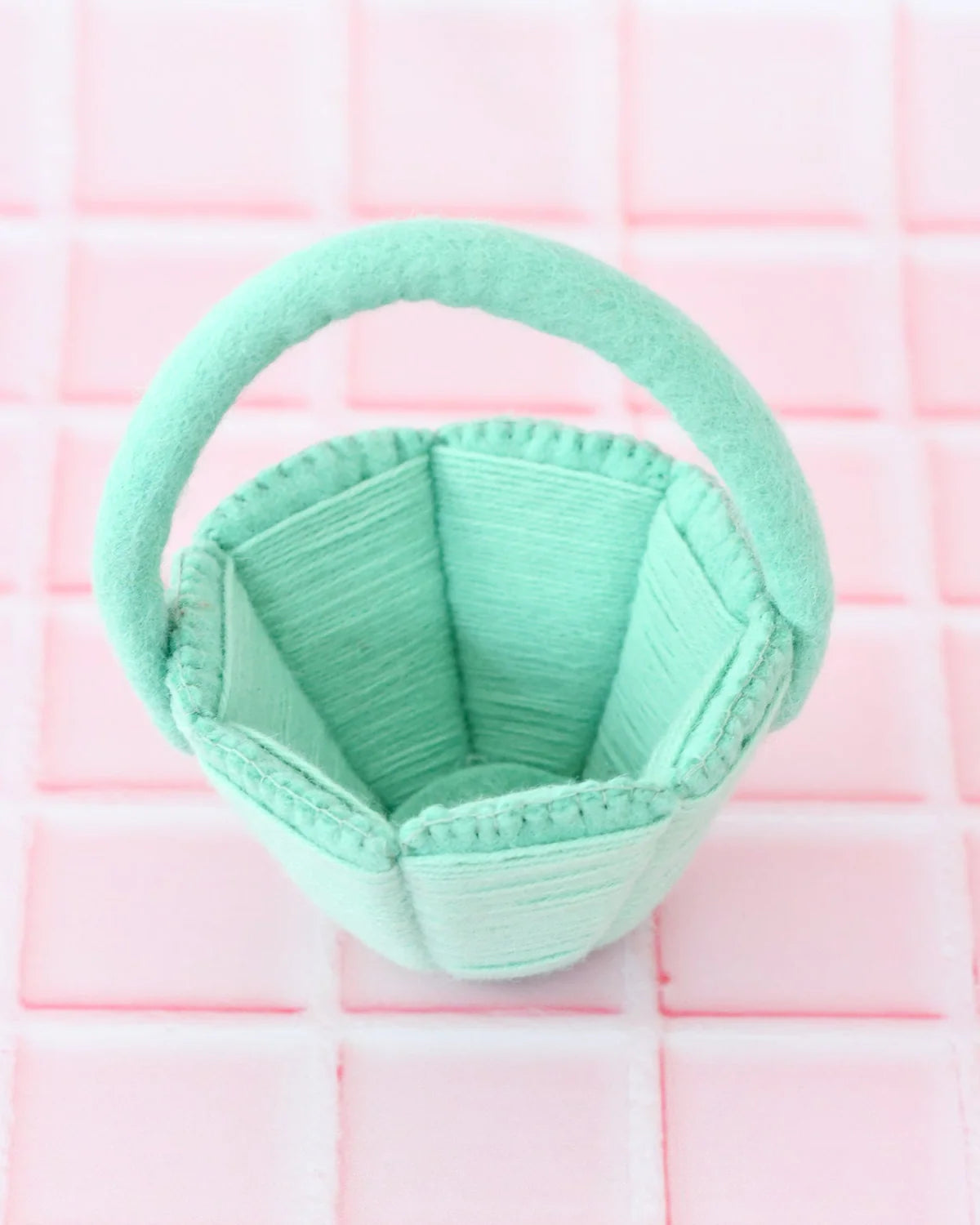 Tara Treasures Petite Teal Felt Easter Basket