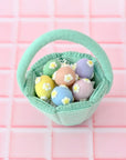 Tara Treasures Petite Teal Felt Easter Basket