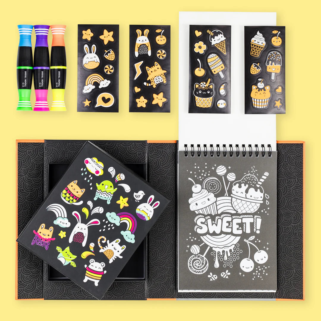 Tiger Tribe Neon Colouring activity set