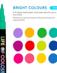 Life of Colour Bright Colours 1mm Fine Tip Acrylic Paint Pens