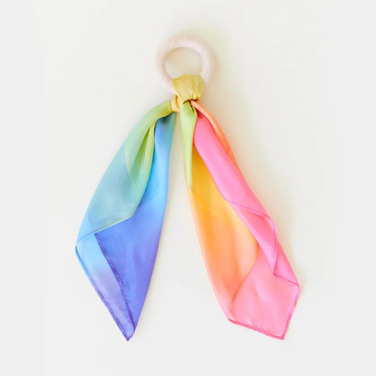 Sarah's Silks Silk and Wood Teethers Rainbow
