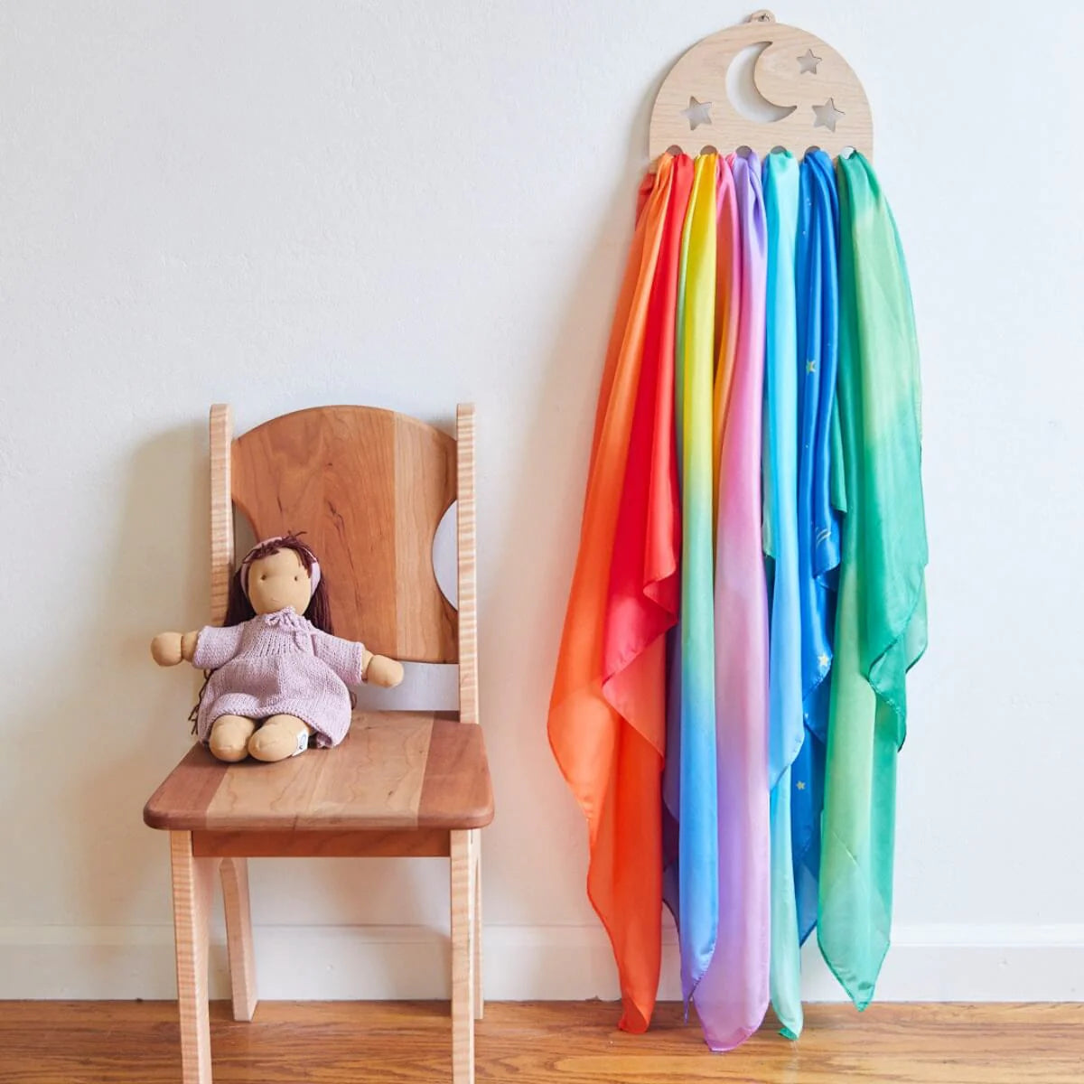 Sarah's Silks Wooden Playsilk Display