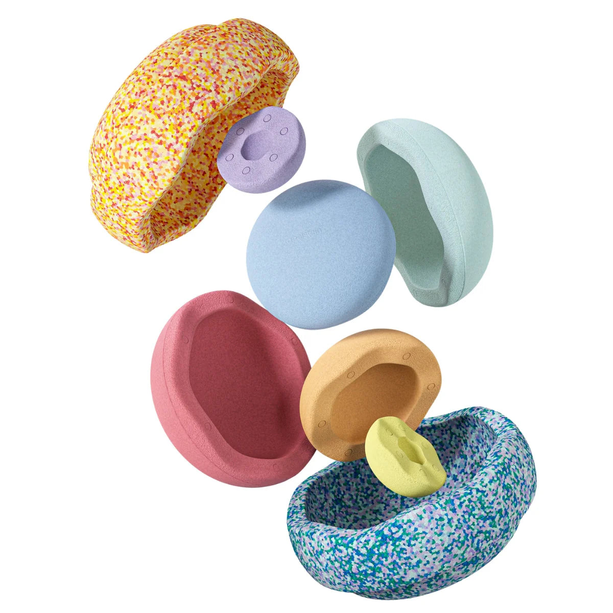 Stapelstein Balance Stepping Stones Original + Inside Combination Set of 8 Rainbow Pastel