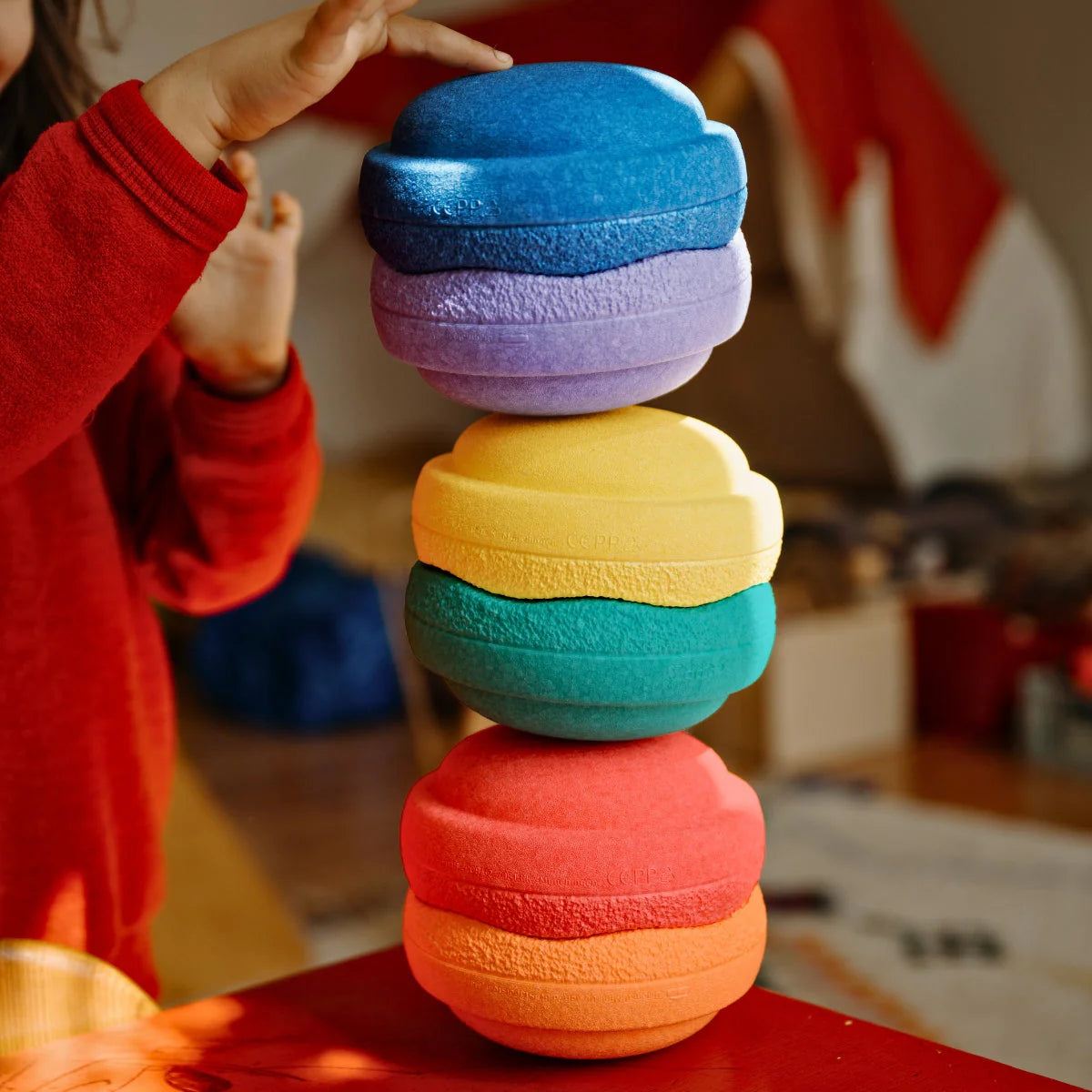 Stapelstein Balance Stepping Stones Original Mini Set of 6 Rainbow Classic