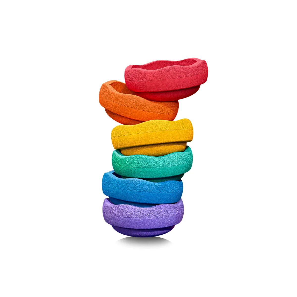 Stapelstein Balance Stepping Stones - Original Mini, Set of 6, Rainbow Classic