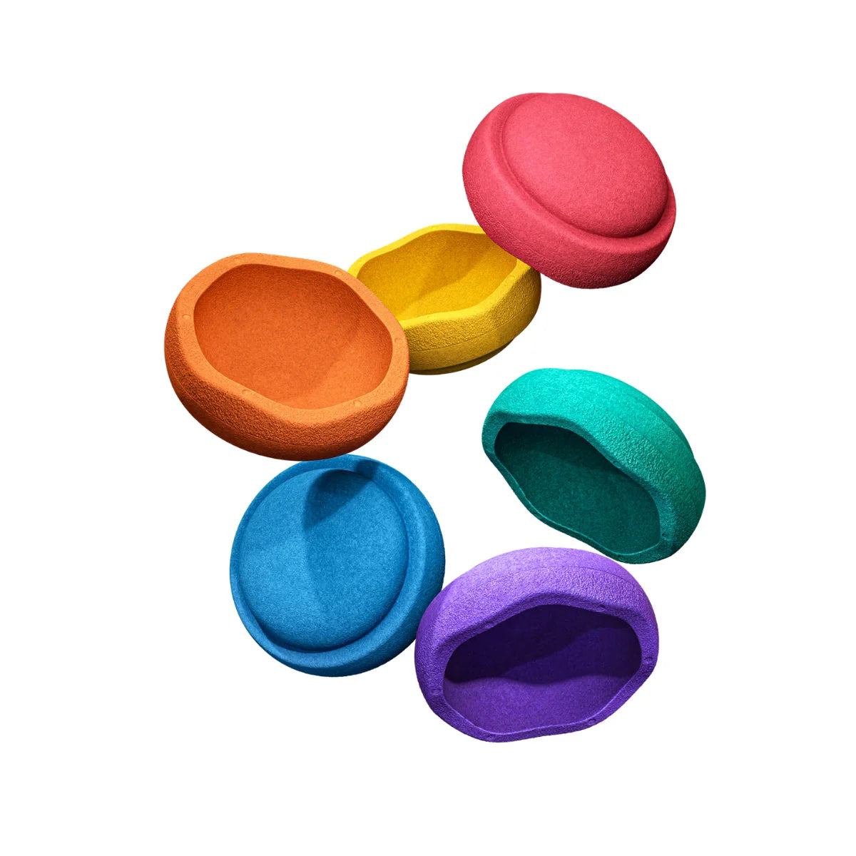 Stapelstein Balance Stepping Stones - Original Mini, Set of 6, Rainbow Classic