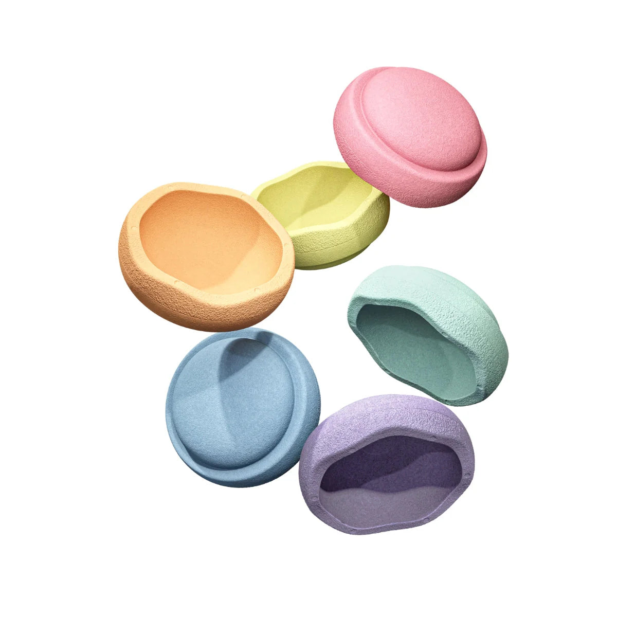 Stapelstein Balance Stepping Stones - Original Mini, Set of 6, Rainbow Pastel