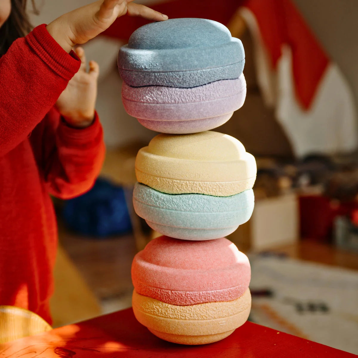 Stapelstein Balance Stepping Stones Original Mini Set of 6 Rainbow Pastel