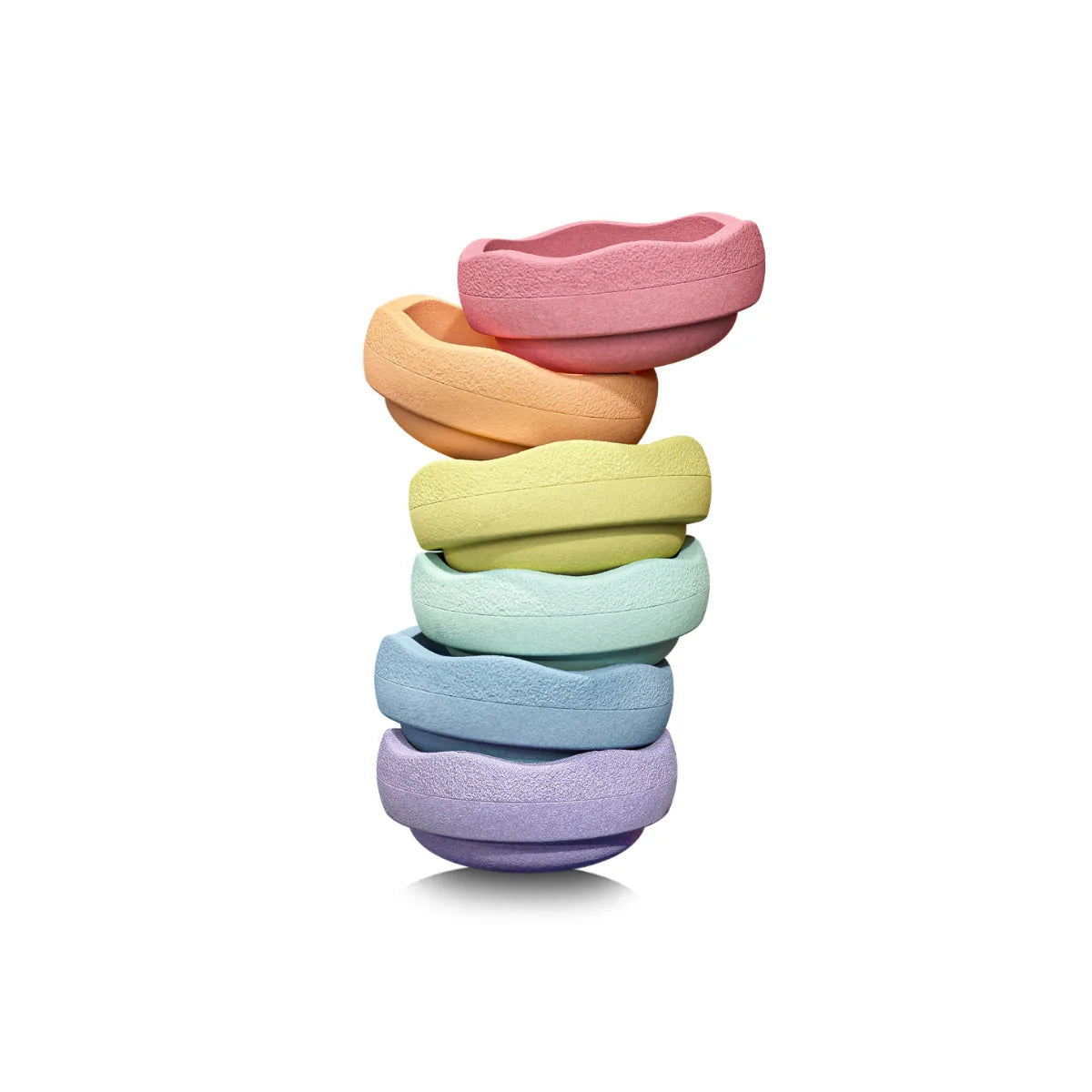 Stapelstein Balance Stepping Stones - Original Mini, Set of 6, Rainbow Pastel