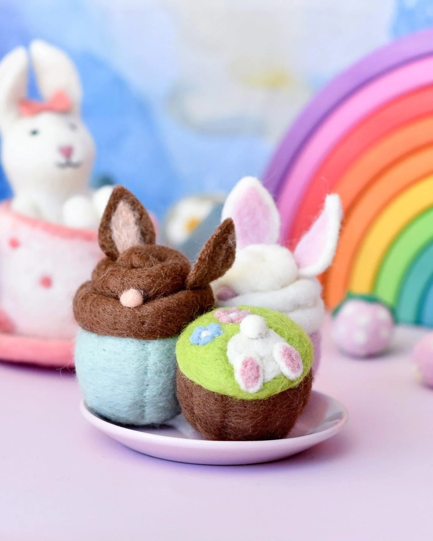 Tara Treasures Felt Easter Bunny Cupcakes 