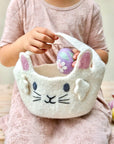 Tara treasures Felt Easter Hunt Basket (White Bunny)