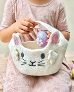 Load image into Gallery viewer, Tara treasures Felt Easter Hunt Basket (White Bunny)
