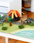 Tara Treasures Large Dinosaur Land with Volcano Play Mat Playscape