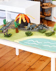 Tara Treasures Large Dinosaur Land with Volcano Play Mat Playscape