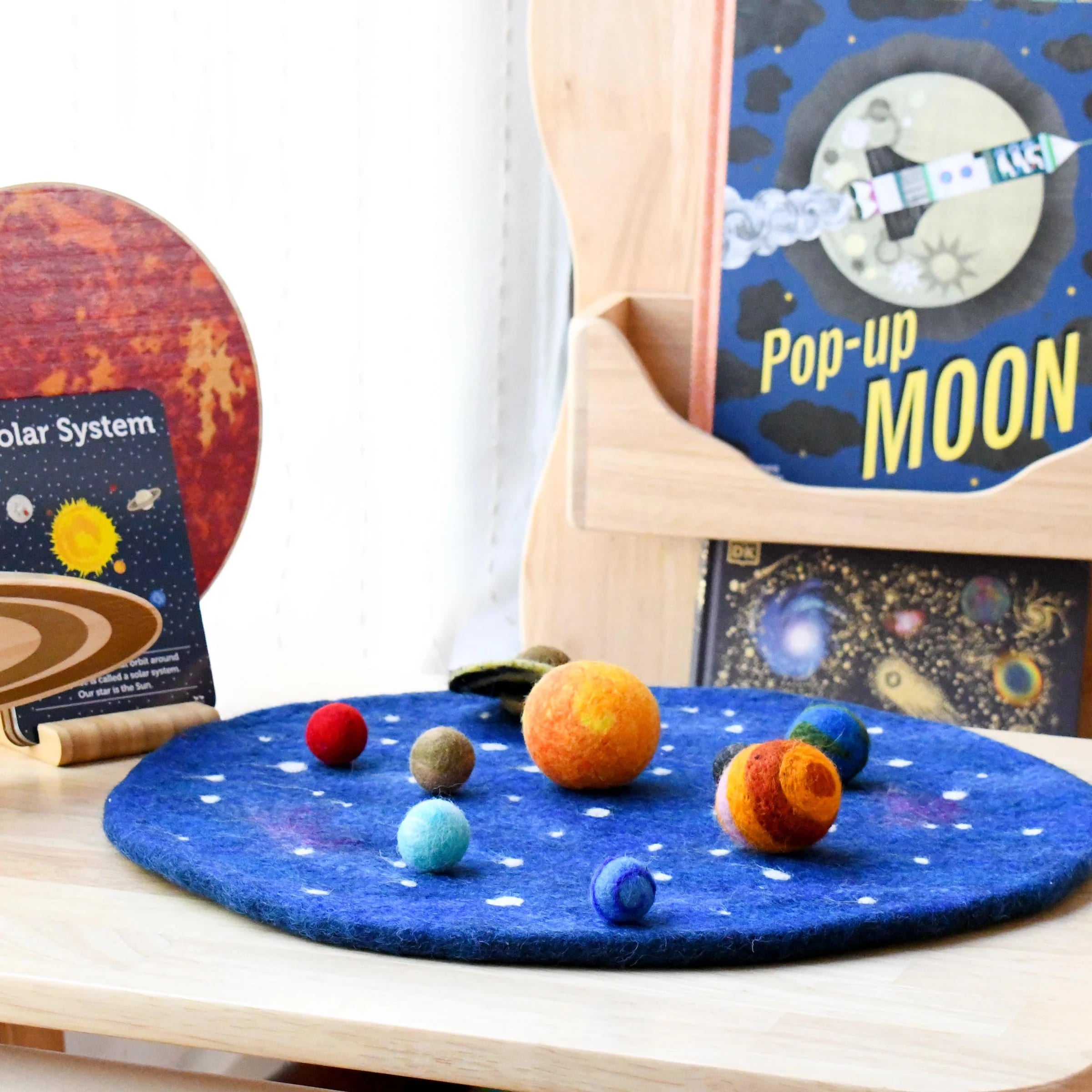 Tara Treasures Solar System Outer Space Play Mat with Felt Planets