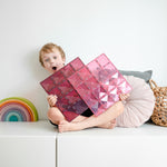Load image into Gallery viewer, Connetix Magnetic Tiles 2 Piece Base Plate Pink &amp; Berry Pack
