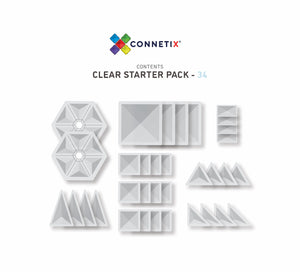 Connetix Magnetic Tiles 34 Piece Clear Pack