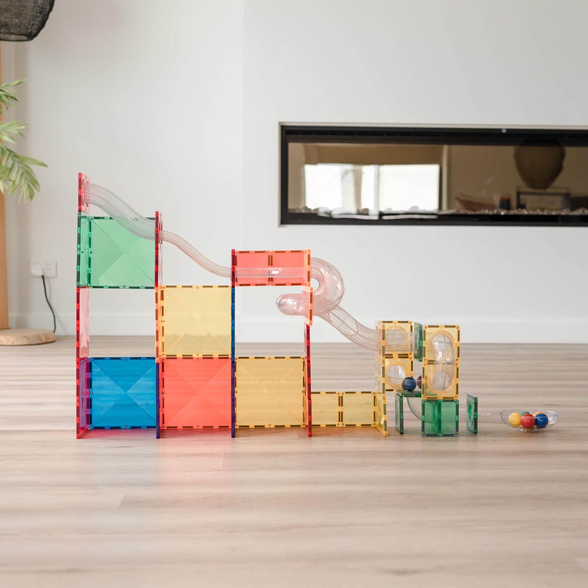 Connetix Tiles - 66 Piece Rainbow Ball Run Expansion Pack