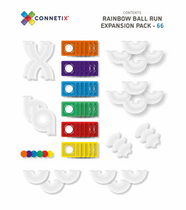 Connetix Tiles - 66 Piece Rainbow Ball Run Expansion Pack