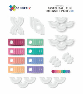 Connetix Tiles - 80 Piece Pastel Ball Run Expansion Pack