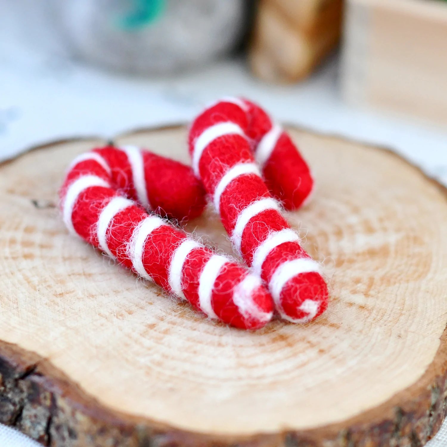 Felt Candy Canes - Set of 2 Red