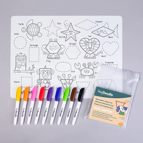 HEYDOODLE REUSABLE SILICONE PLACEMAT Shape Shifters
