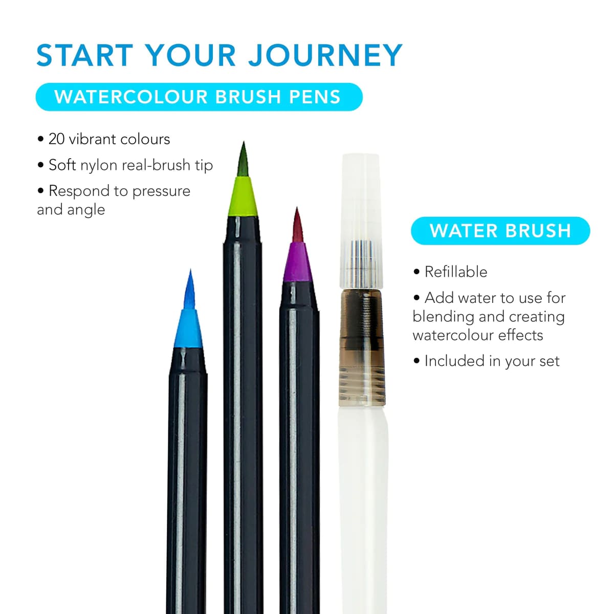 Life of Colour Watercolour Brush Pens - Set of 20
