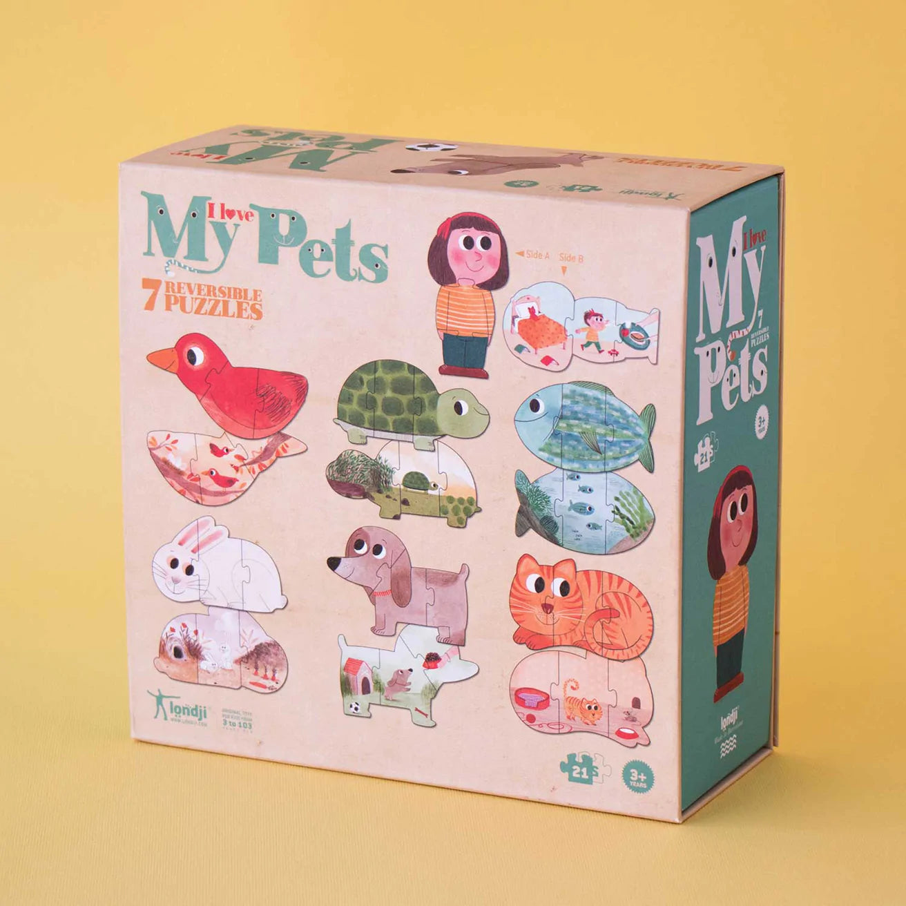Londji Reversible Puzzles - I Love My Pets