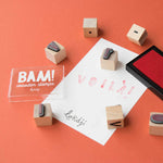 Load image into Gallery viewer, Londji Wooden Stamp Set - Bam! Words
