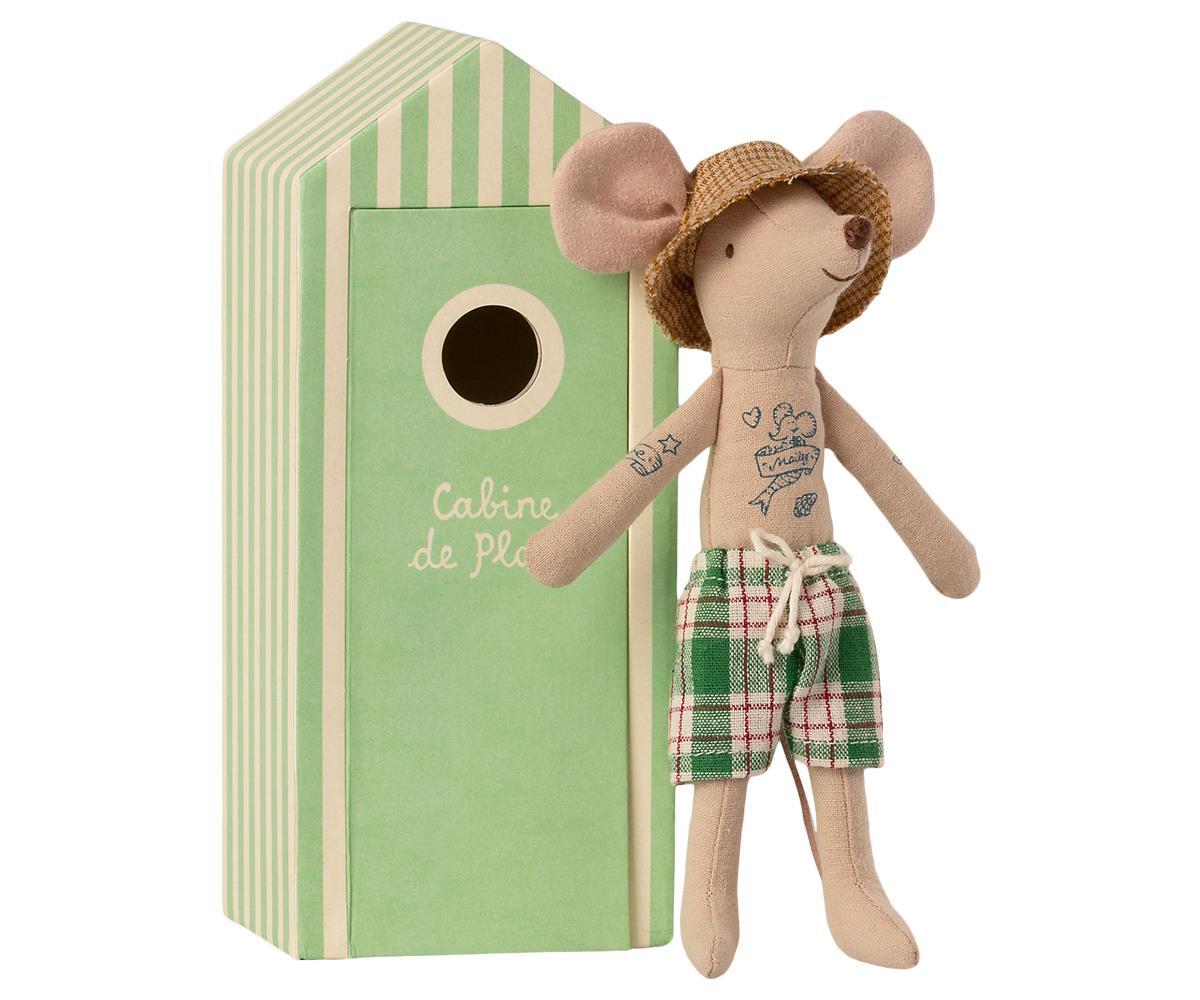 Maileg Beach Mouse Dad in Cabin