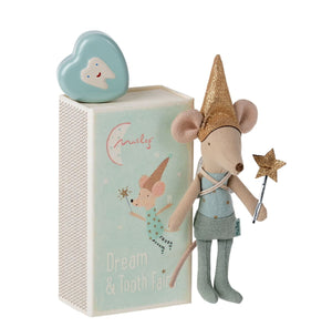Maileg Mouse Tooth Fairy Blue in box