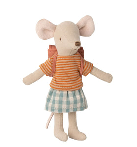 Maileg Mouse Tricycle Big Sister with Bag rose