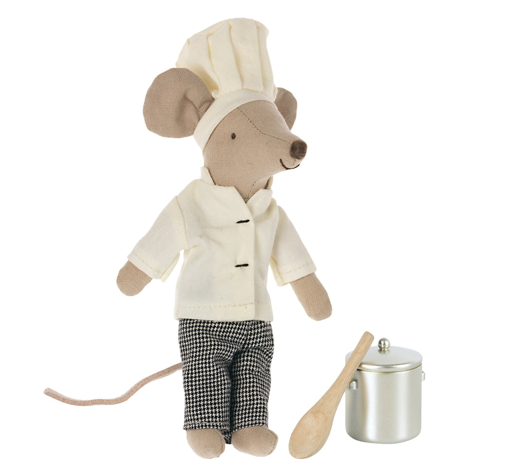 Maileg Chef Mouse with Pot & Spoon