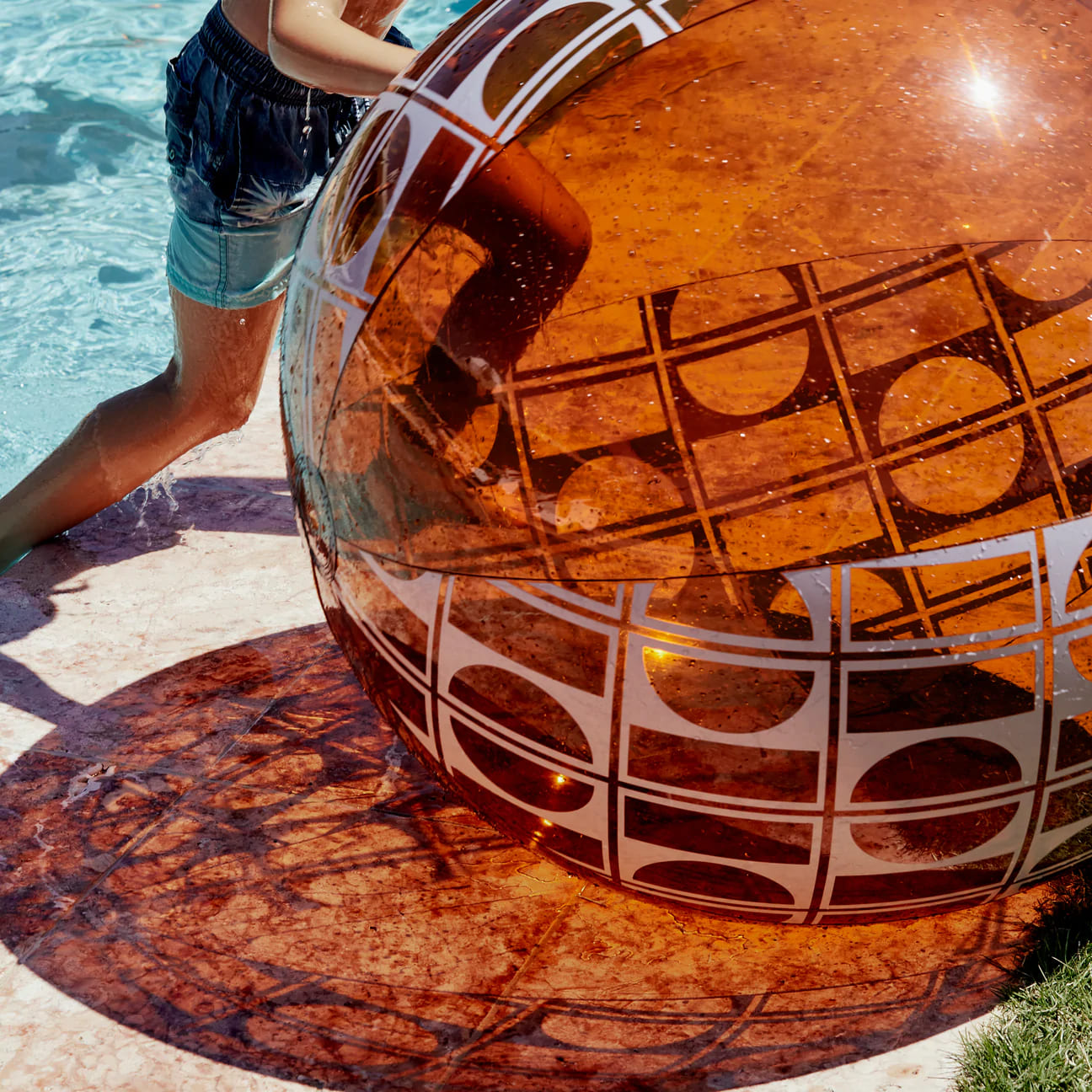 Pool Buoy Hourglass Amber Large Inflatable Ball