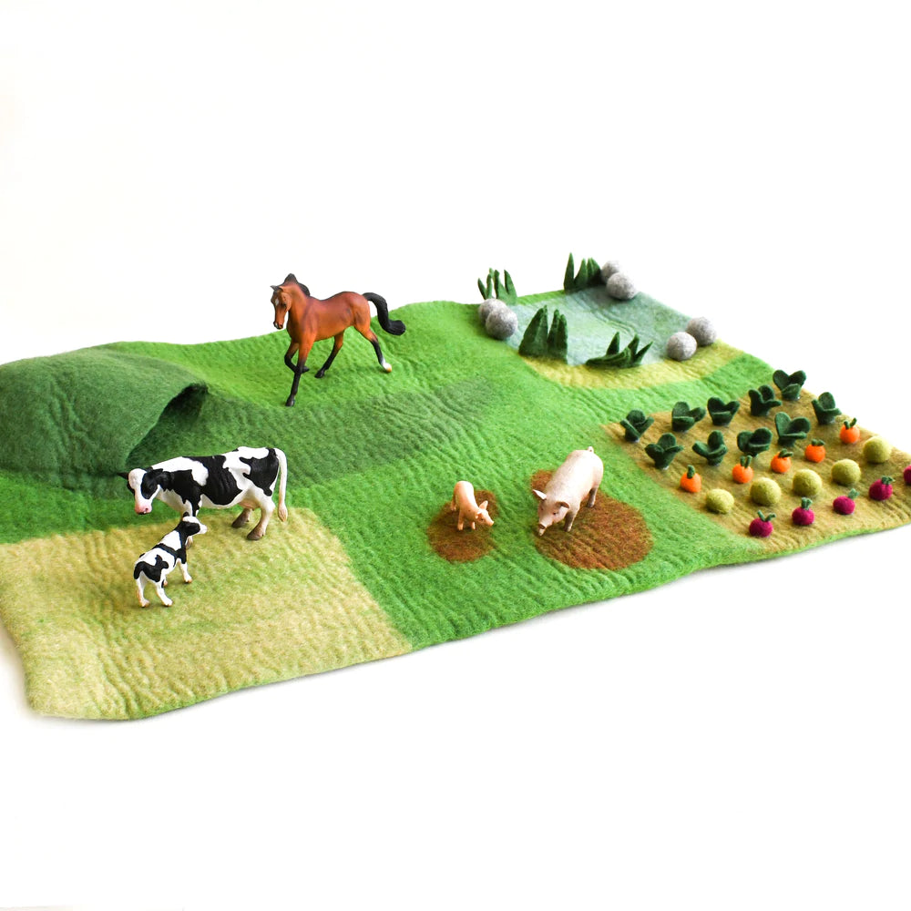 Tara Treasures Large Farm Felt Play Mat Playscape