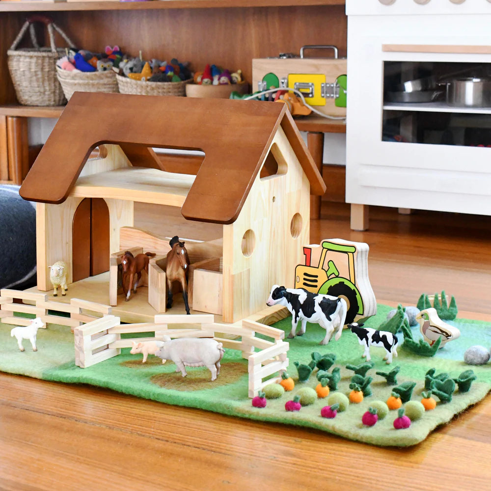 Tara Treasures Large Farm Felt Play Mat Playscape